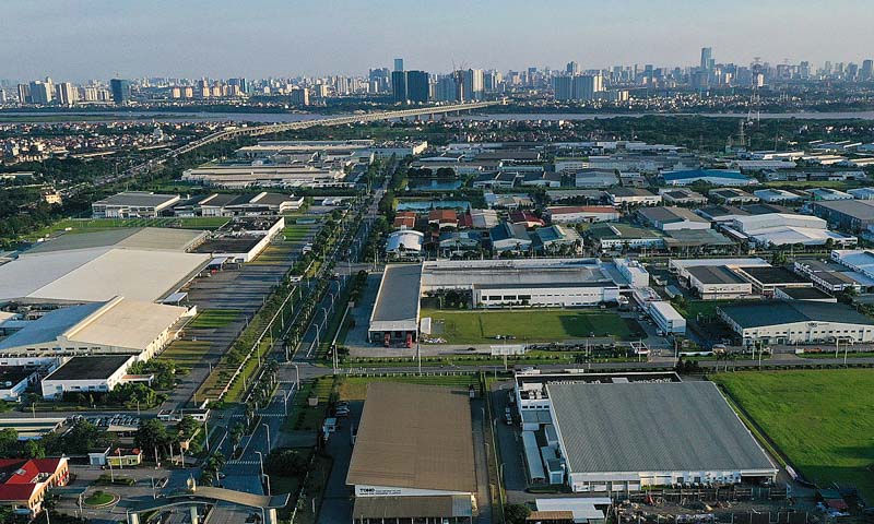 Bac Thuong Tin工業団地は住宅地の隣に位置しています。