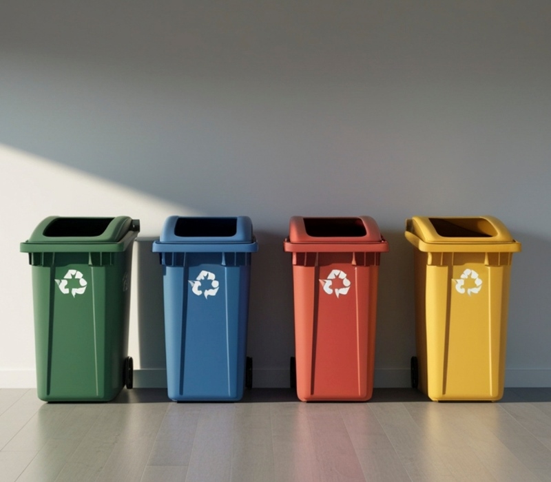 The bins are for sorting industrial waste