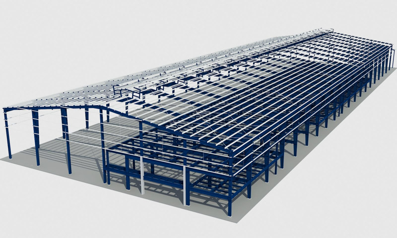 A factory roof structure 