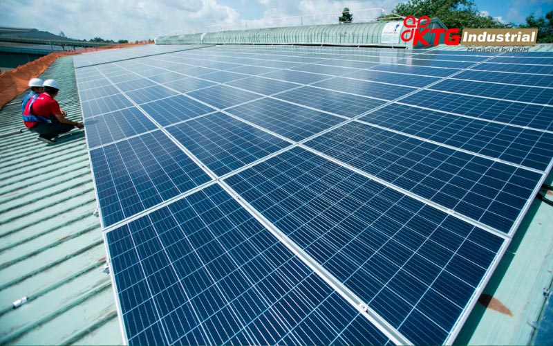 Mái nhà xưởng tích hợp pin mặt trời của KTG Industrial
