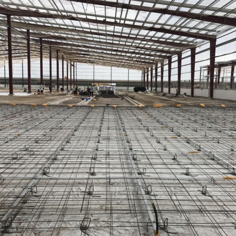 The floor slab of the industrial building